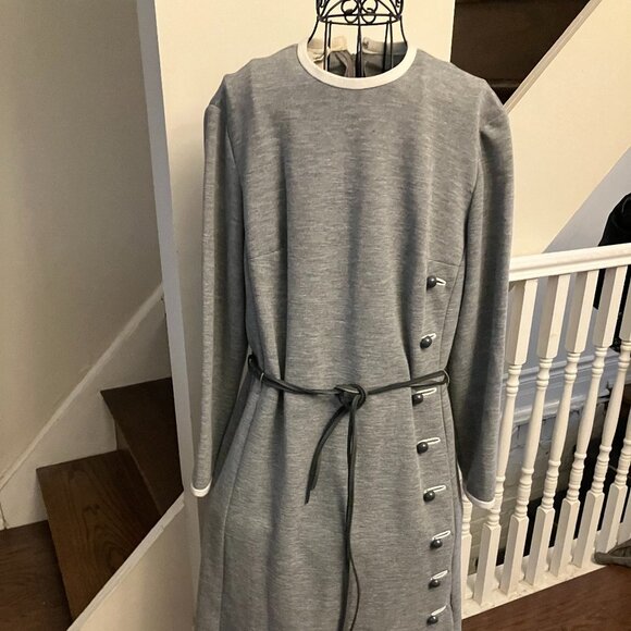 Vintage Gray Wool Dress - Picture 1 of 8
